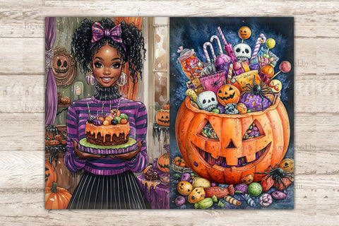 Trick Or Treat Junk Journal Paper | Spooky Collage Sheet SVG GlamArtZhanna 