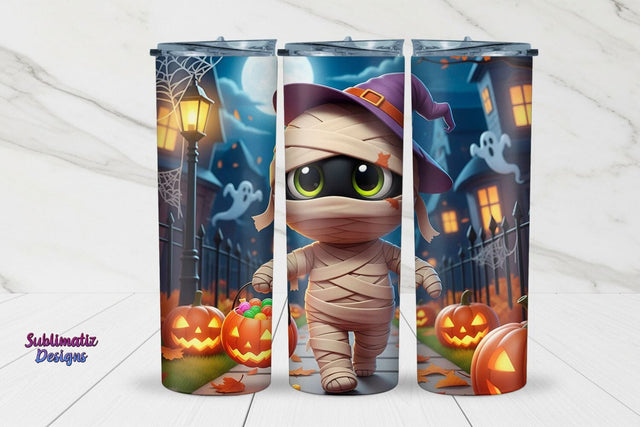 Trick or Treat Mummy Halloween Wrap 20oz | Halloween Tumbler Wrap for Sublimation Sublimation Sublimatiz Designs 