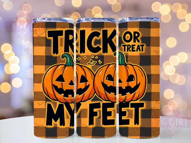 Trick Or Treat My Feet, Halloween Tumbler Wrap, 20 oz Halloween Tumbler, Spooky Sublimation, Cute Halloween Design, Halloween Decor, PNG File for Tumbler, Trick Or Treat Mug Sublimation SvggirlplusArt 