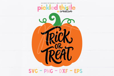 Trick or Treat Pumpkin Front Porch SVG, Halloween Cut SVG Pickled Thistle Creative 