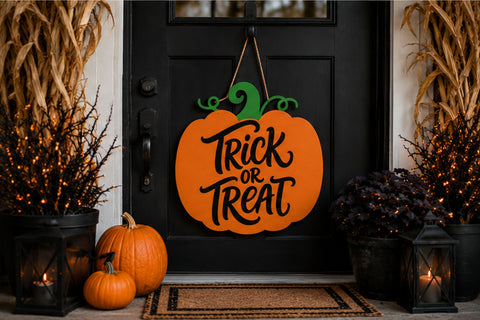 Trick or Treat Pumpkin Front Porch SVG, Halloween Cut SVG Pickled Thistle Creative 