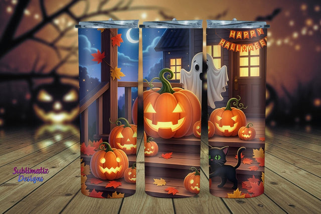 Trick or Treat Pumpkin Tumbler Wrap | Halloween Tumbler Wrap for Sublimation Sublimation Sublimatiz Designs 