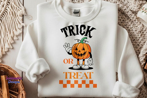 Trick or Treat Retro Pumpkin Halloween PNG | Halloween design for sublimation Sublimation Sublimatiz Designs 