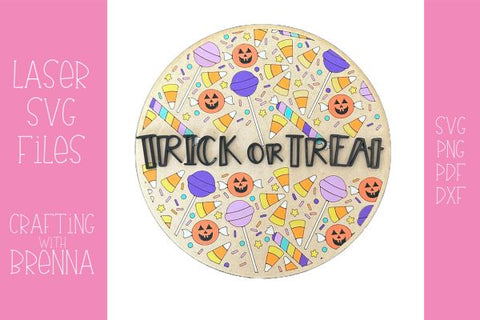 Trick or Treat Sign Laser SVG File SVG Crafting With Brenna 