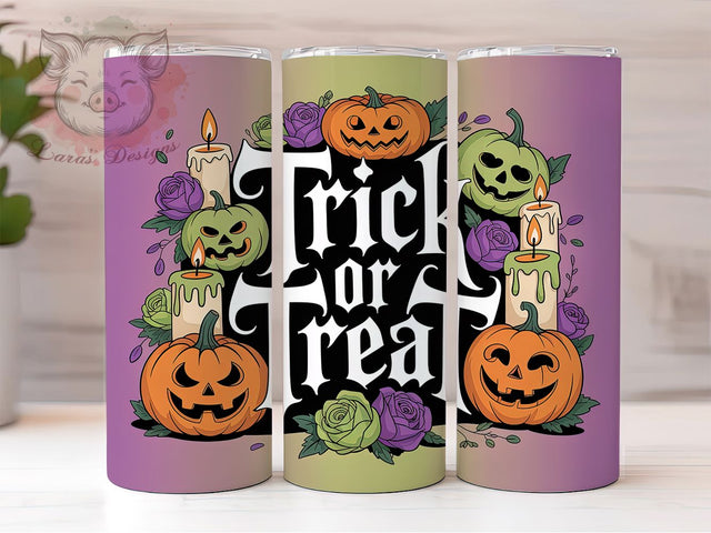 Trick Or Treat Spooky Halloween Tumbler, Halloween Candy Wrap, Spooky Treats Cup, 20Oz Sublimation Design, Autumn Halloween Drinkware, Fall Spooky Mug, Kawaii Halloween Tumbler Sublimation Lara' s Designs 