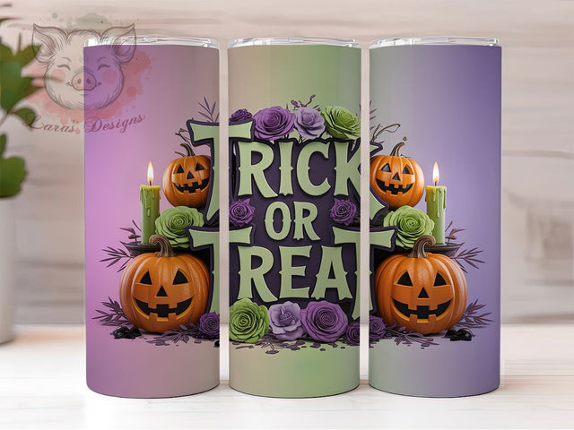 Trick Or Treat Spooky Halloween Tumbler, Halloween Candy Wrap, Spooky Treats Cup, 20Oz Sublimation Design, Autumn Halloween Drinkware, Fall Spooky Mug, Kawaii Halloween Tumbler Sublimation Lara' s Designs 