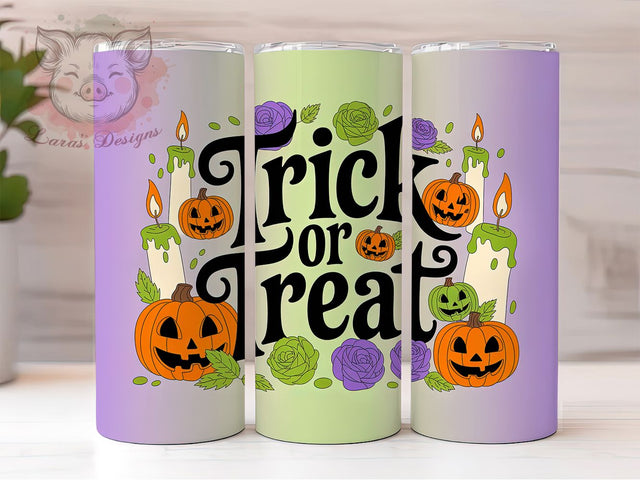 Trick Or Treat Spooky Halloween Tumbler, Halloween Candy Wrap, Spooky Treats Cup, 20Oz Sublimation Design, Autumn Halloween Drinkware, Fall Spooky Mug, Kawaii Halloween Tumbler Sublimation Lara' s Designs 