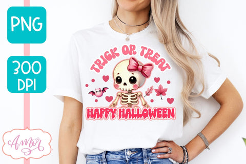 Trick or treat sublimation PNG | Pink Halloween PNG design Sublimation Amorclipart 