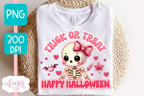 Trick or treat sublimation PNG | Pink Halloween PNG design Sublimation Amorclipart 