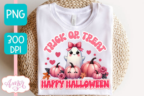 Trick or treat sublimation PNG | Pink Halloween PNG design Sublimation Amorclipart 