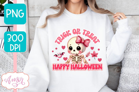 Trick or treat sublimation PNG | Pink Halloween PNG design Sublimation Amorclipart 