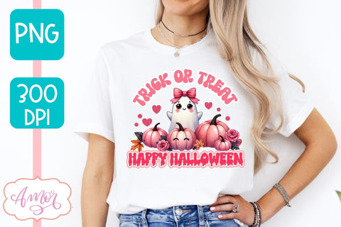Trick or treat sublimation PNG | Pink Halloween PNG design Sublimation Amorclipart 