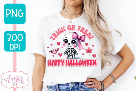 Trick or treat sublimation PNG | Pink Halloween PNG design Sublimation Amorclipart 