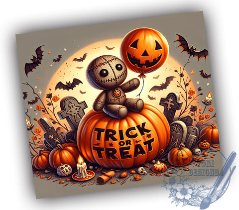 Trick Or Treat Tumbler, Halloween Drinkware, Spooky Season Mug, 20 oz Sublimation, Fun Halloween Cup, Ghosts And Ghouls Tumbler, Fall Festivities, Pumpkin Spice Drinkware Sublimation ToriDesigns 