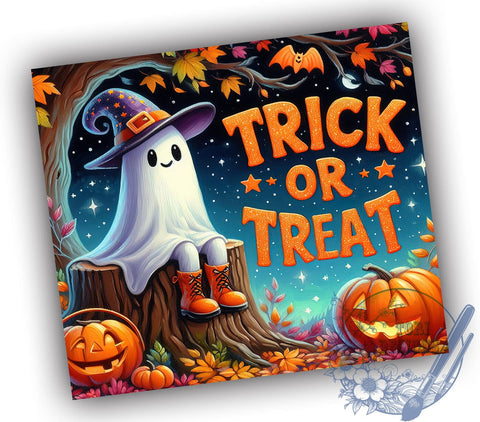 Trick Or Treat Tumbler, Halloween Ghost Mug, Spooky Season Drinkware, 20 oz Sublimation, Cute Halloween Cup, Ghost Design Tumbler, Fall Decor, Halloween Party Drinkware Sublimation ToriDesigns 