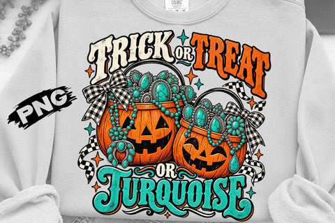Trick Or Turquoise Western Halloween PNG SVG DesignDestine 