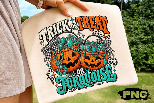 Trick Or Turquoise Western Halloween PNG SVG DesignDestine 