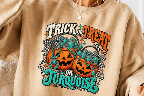 Trick Or Turquoise Western Halloween PNG SVG DesignDestine 