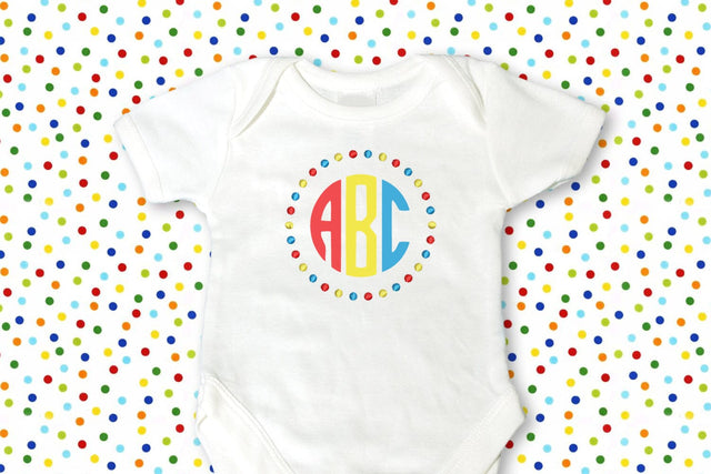 Tricolor Dot Round Monogram Frame Embroidery Embroidery/Applique DESIGNS Designed by Geeks 