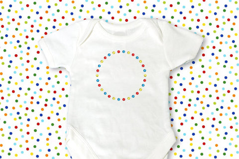 Tricolor Dot Round Monogram Frame Embroidery Embroidery/Applique DESIGNS Designed by Geeks 