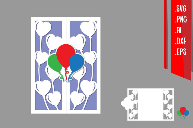TriFold Birthday Papercut, Birthday Invitation Template, Gate-fold Birthday card SVG zafrans studio 