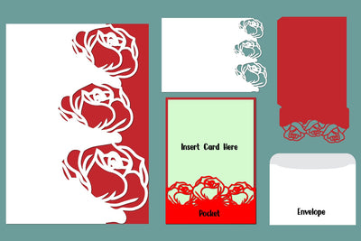 Trifold Pocket Invitation, Birthday Invitation, Wedding Invitation SVG zafrans studio 