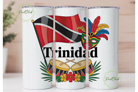 Trinidad Carnival 20oz Tumbler Wrap Sublimation PixelChick 