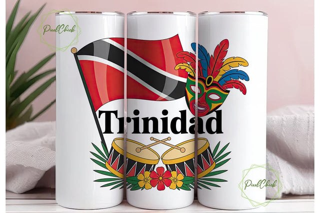 Trinidad Carnival 20oz Tumbler Wrap Sublimation PixelChick 