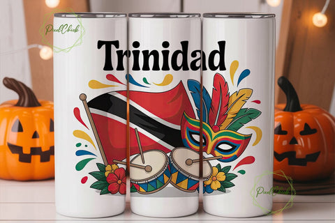 Trinidad Carnival 20oz Tumbler Wrap Sublimation PixelChick 