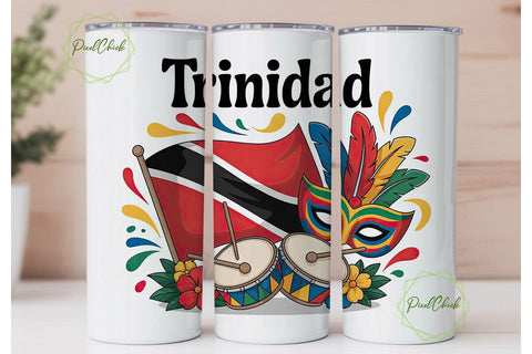 Trinidad Carnival 20oz Tumbler Wrap Sublimation PixelChick 