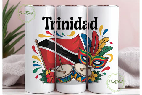 Trinidad Carnival 20oz Tumbler Wrap Sublimation PixelChick 