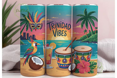 Trinidad Vibes 20oz Tumbler Wrap Sublimation PixelChick 