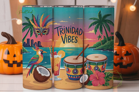 Trinidad Vibes 20oz Tumbler Wrap Sublimation PixelChick 