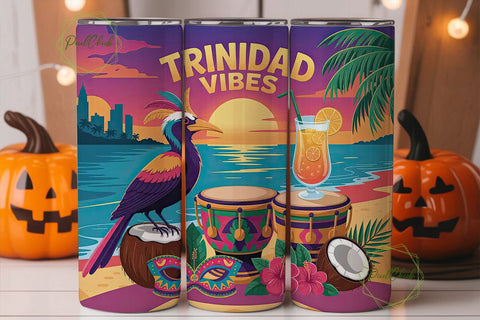 Trinidad Vibes 20oz Tumbler Wrap Sublimation PixelChick 