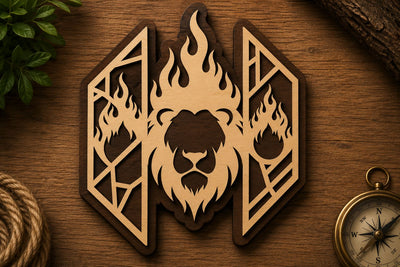 Triple Flame Lion Laser Cut Svg File Design SVG Regulrcrative 