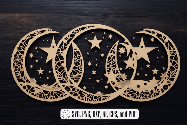 Triple Moon Enchantment laser cut SVG SVG MD JOYNAL ABDIN 