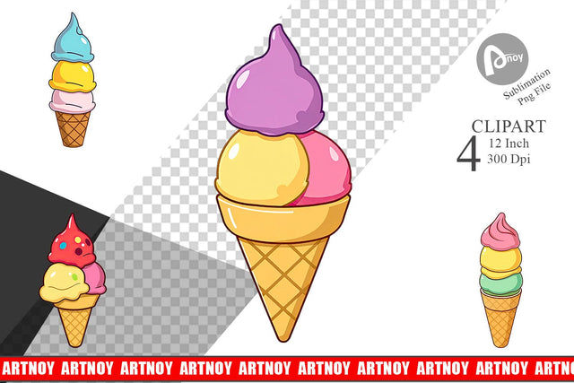 Triple Scoop Clipart Sublimation artnoy 