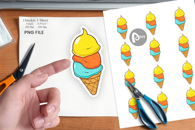 Triple Scoop Sticker Sublimation artnoy 