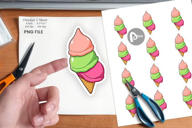 Triple Scoop Sticker Sublimation artnoy 