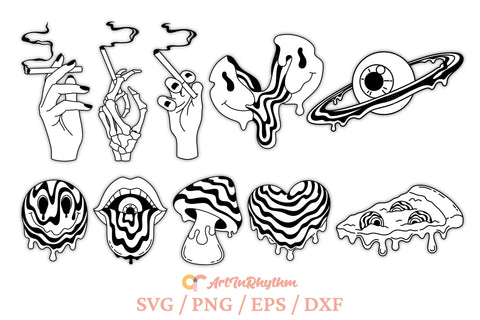 Trippy Svg Bundle, Trippy Svg, Psychedelic Svg, Mystical Svg, Dripping Smiley Svg SVG Artinrhythm shop 