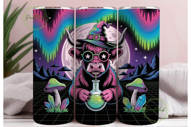 Trippy Witch Cow 20oz Tumbler Design Sublimation PixelChick 