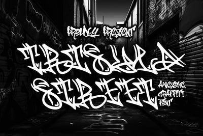 Trisula Street - Sharpen Monoline Graffiti Font Font Mozzatype 