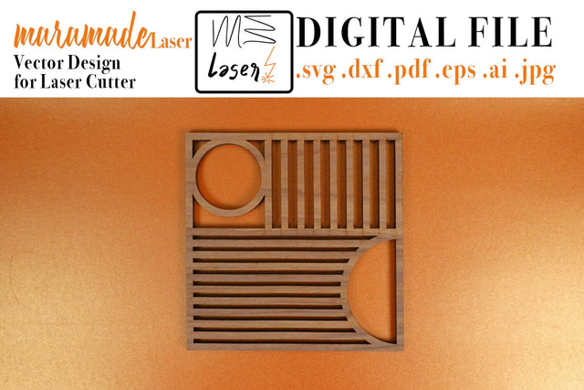 Trivet Bauhaus2 Vector File for Laser Cutter. SVG MaramadeLaser 