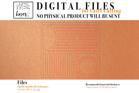 Trivet Bauhaus2 Vector File for Laser Cutter. SVG MaramadeLaser 