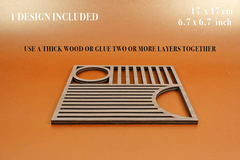 Trivet Bauhaus2 Vector File for Laser Cutter. SVG MaramadeLaser 