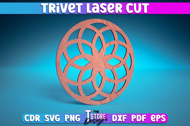 Trivet Laser Cut | Trivet Laser Cut Design | CNC Files SVG The T Store Design 