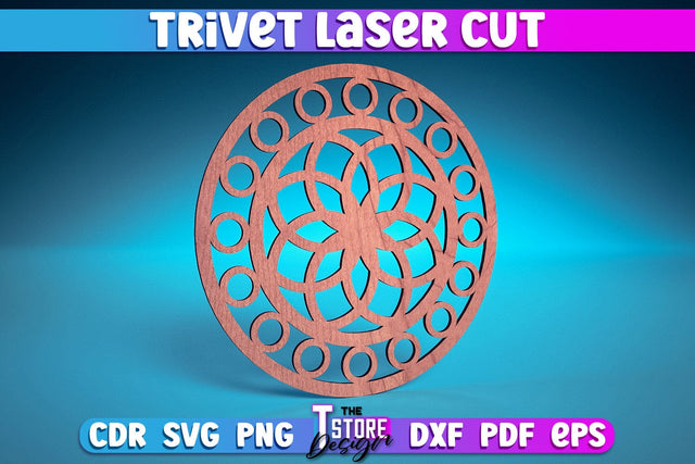 Trivet Laser Cut | Trivet Laser Cut Design | CNC Files SVG The T Store Design 