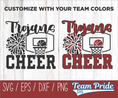 Trojan Basketball Cheer SVG Digital Download Printable - SVG, EPS, DXF, PNG SVG Team Pride SVG 