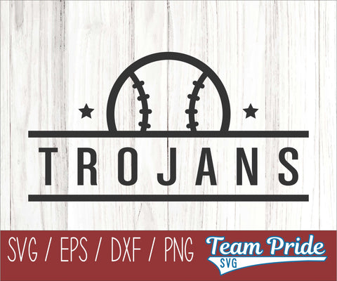 Trojans Baseball SVG Digital Download Printable - SVG, EPS, DXF, PNG SVG Team Pride SVG 