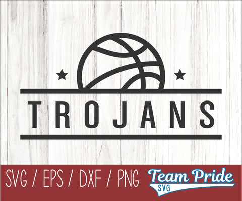 Trojans Basketball SVG Digital Download Printable - SVG, EPS, DXF, PNG 2 SVG Team Pride SVG 